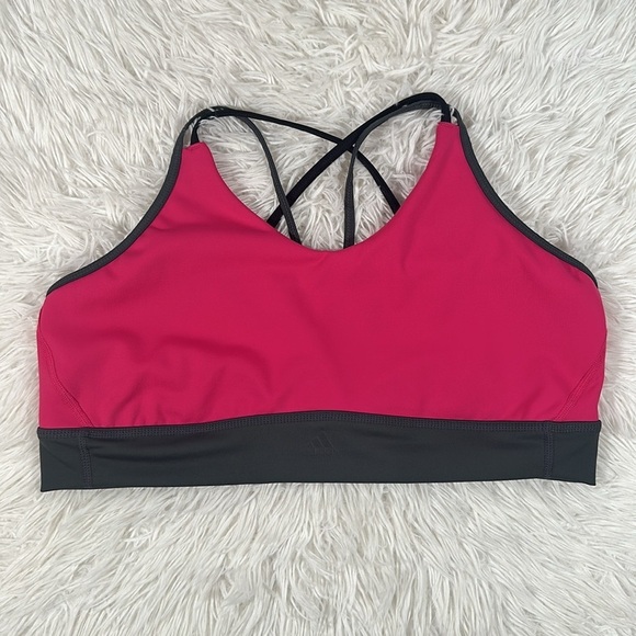 adidas Other - Adidas Pink & Grey Crossback Sports Bra